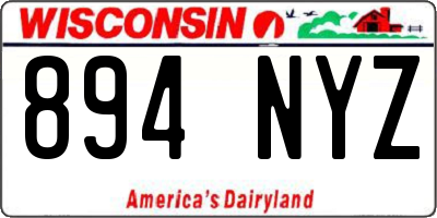 WI license plate 894NYZ