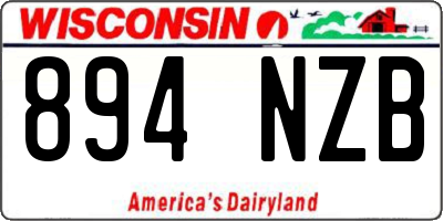WI license plate 894NZB
