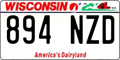 WI license plate 894NZD