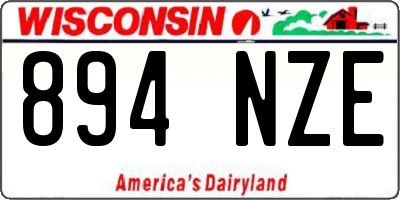 WI license plate 894NZE
