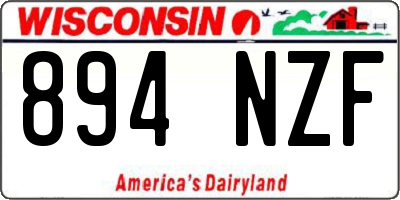 WI license plate 894NZF