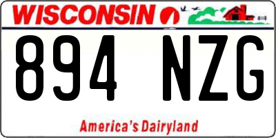 WI license plate 894NZG
