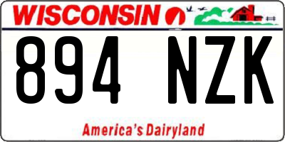 WI license plate 894NZK