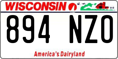 WI license plate 894NZO