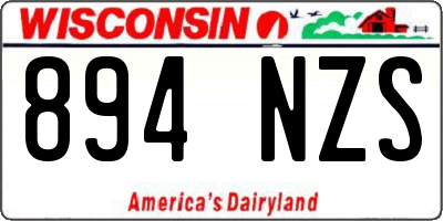 WI license plate 894NZS