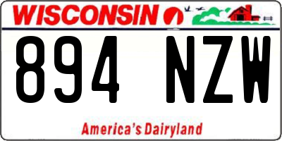 WI license plate 894NZW
