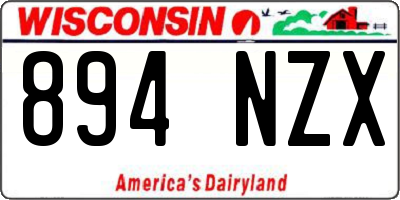 WI license plate 894NZX