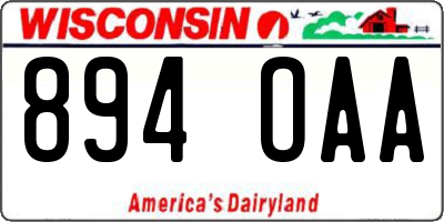 WI license plate 894OAA