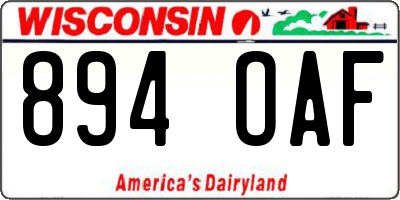 WI license plate 894OAF