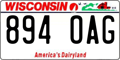 WI license plate 894OAG