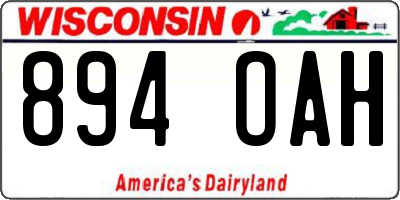 WI license plate 894OAH