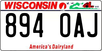 WI license plate 894OAJ