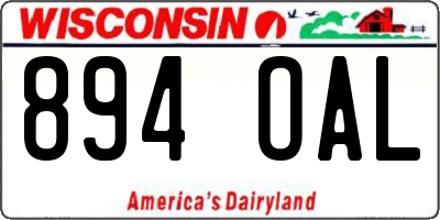WI license plate 894OAL