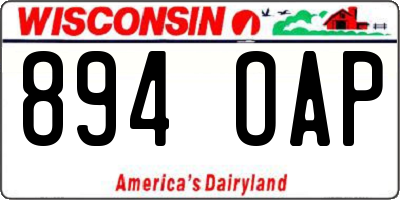 WI license plate 894OAP