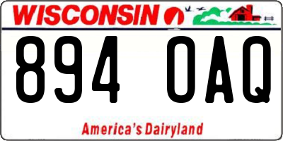 WI license plate 894OAQ