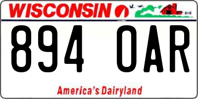 WI license plate 894OAR