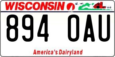 WI license plate 894OAU