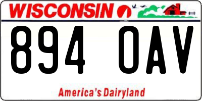 WI license plate 894OAV