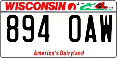 WI license plate 894OAW