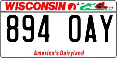 WI license plate 894OAY