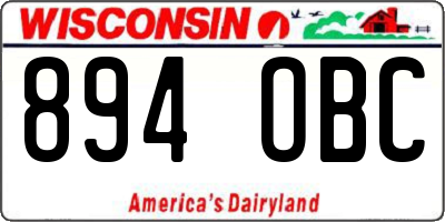 WI license plate 894OBC