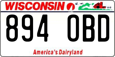 WI license plate 894OBD