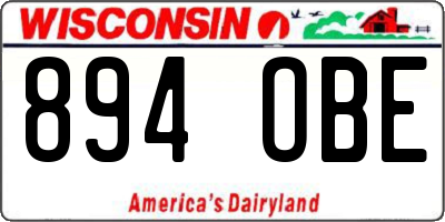 WI license plate 894OBE