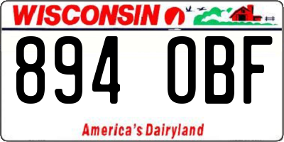 WI license plate 894OBF