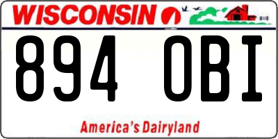 WI license plate 894OBI