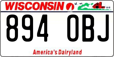 WI license plate 894OBJ