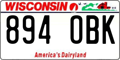 WI license plate 894OBK