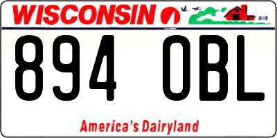 WI license plate 894OBL