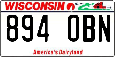 WI license plate 894OBN