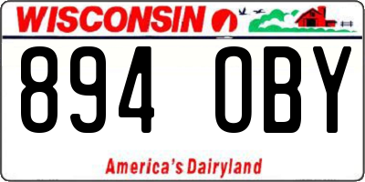 WI license plate 894OBY