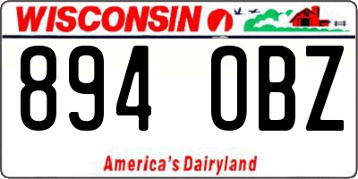 WI license plate 894OBZ