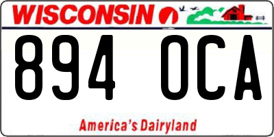 WI license plate 894OCA