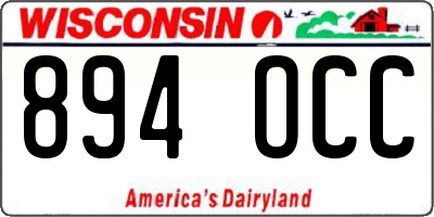 WI license plate 894OCC