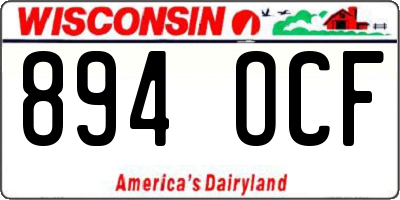 WI license plate 894OCF