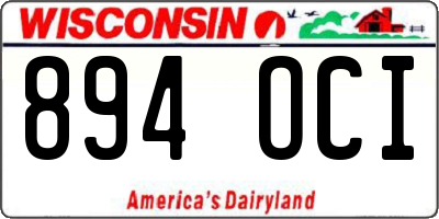 WI license plate 894OCI