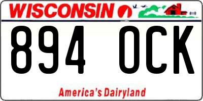 WI license plate 894OCK