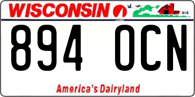 WI license plate 894OCN