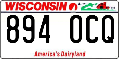 WI license plate 894OCQ