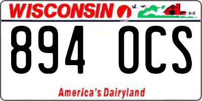 WI license plate 894OCS