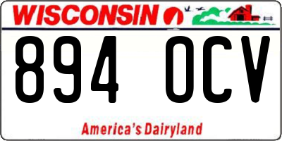 WI license plate 894OCV