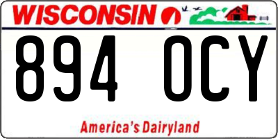 WI license plate 894OCY