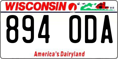 WI license plate 894ODA