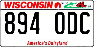 WI license plate 894ODC