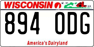 WI license plate 894ODG