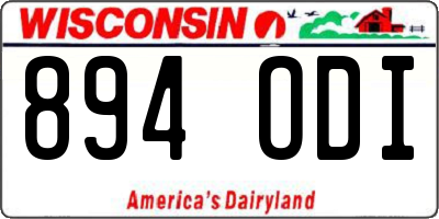 WI license plate 894ODI
