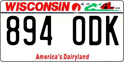 WI license plate 894ODK